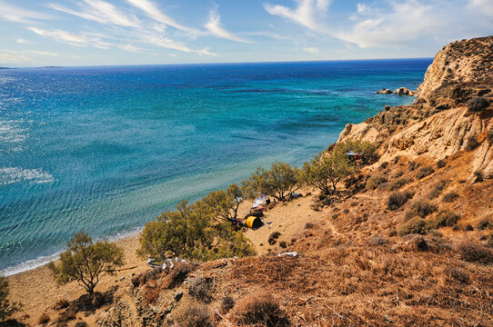 Panoramic view of Roukounas beach Anafi