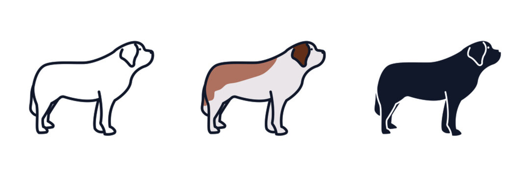 st bernard dog icon symbol template for graphic and web design collection logo vector illustration