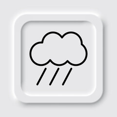 Cloud rain simple icon. Flat design. Neumorphism design.ai