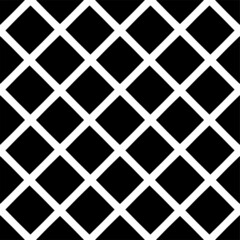 Seamless pattern with striped black white diagonal lines. Rhomboid scales. Optical illusion effect. Geometric tile in op art. Vector illusive background. Futuristic vibrant design.Graphic modern.