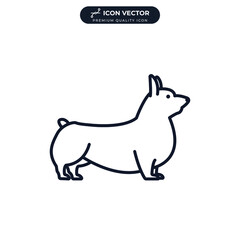 welsh corgi dog icon symbol template for graphic and web design collection logo vector illustration