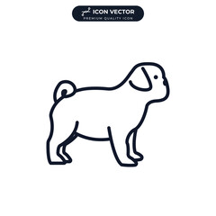 pug puppy dog icon symbol template for graphic and web design collection logo vector illustration