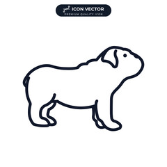 bulldog dog icon symbol template for graphic and web design collection logo vector illustration