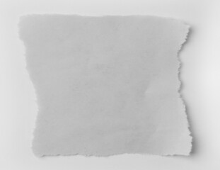 One piece of ripped white paper 