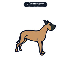 great danes dog icon symbol template for graphic and web design collection logo vector illustration