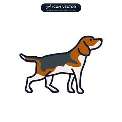 beagle dog icon symbol template for graphic and web design collection logo vector illustration