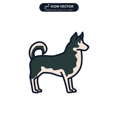 husky dog icon symbol template for graphic and web design collection logo vector illustration © keenan