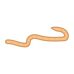 Worm icon on white isolated background. Layers grouped for easy editing illustration. For your design.