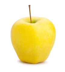 yellow apple path isolated on white