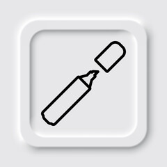 Marker, highlighter simple icon. Flat design. Neumorphism design.ai