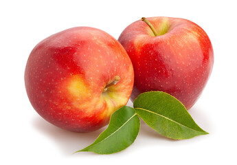 red apple path isolated on white