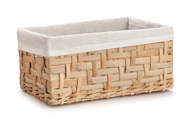 wicker basket path isolated on white