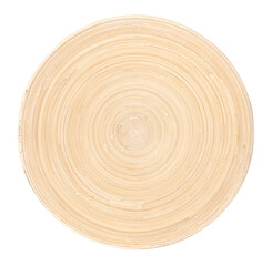 wooden bowl path isolated on white top view