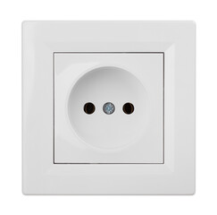 wall plug socket path isolated on white