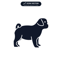 Fototapeta premium pug puppy dog icon symbol template for graphic and web design collection logo vector illustration