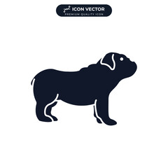 bulldog dog icon symbol template for graphic and web design collection logo vector illustration
