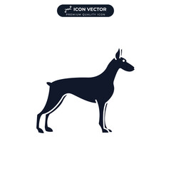 Fototapeta premium doberman dog icon symbol template for graphic and web design collection logo vector illustration