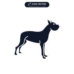 great danes dog icon symbol template for graphic and web design collection logo vector illustration - obrazy, fototapety, plakaty