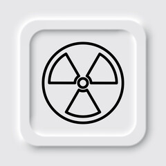 Radiation simple icon vector. Flat design. Neumorphism design.ai