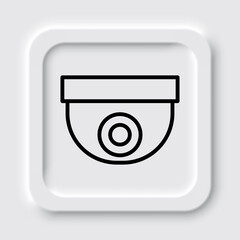 Security cam simple icon. Flat design. Neumorphism design.ai