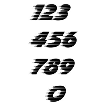 vector set of calligraphic acrylic or ink numbers. 123 for your design, brush lettering.Vector custom designed elegant stencil numbers.