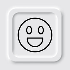 Smile simple icon vector. Flat design. Neumorphism design.ai