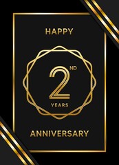 3 Years Anniversary logotype. Anniversary celebration template design with golden ring for booklet, leaflet, magazine, brochure poster, banner, web, invitation or greeting card. Vector illustrations