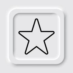 Star simple icon vector. Flat design. Neumorphism design.ai