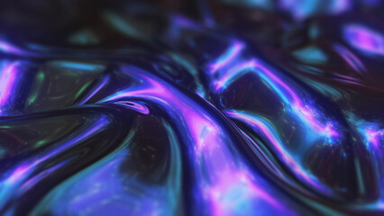 Liquid Purple Metal Looped Abstract Animation 3d render