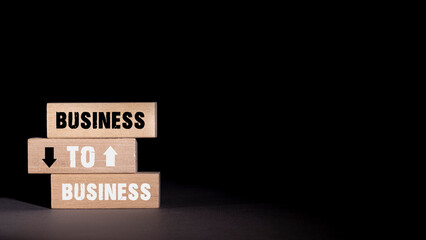 B2B, Wooden cubes with the abbreviation B2B, business and financial concept, B2B marketing