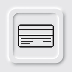 Credit card simple icon vector. Flat design. Neumorphism design.ai