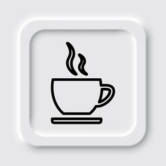 Cup simple icon vector. Flat design. Neumorphism design.ai