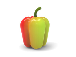 Red and green bell pepper - closeup