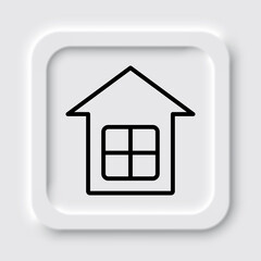 House simple icon. Flat design. Neumorphism design.ai