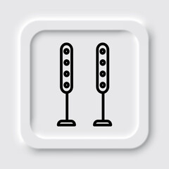 Loudspeakers simple icon vector. Flat design. Neumorphism design.ai
