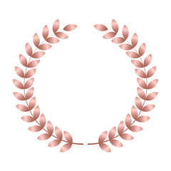 Elegant rose gold laurel wreath frame vector design element