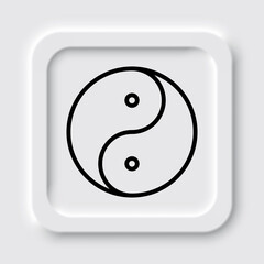 Yin Yang simple icon vector. Flat design. Neumorphism design.ai