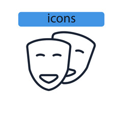 acting icons  symbol vector elements for infographic web