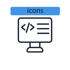 computer programming icons  symbol vector elements for infographic web