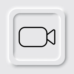 Camera simple icon vector. Flat design. Neumorphism design.ai