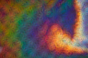 Papier Peint photo Mélange de couleurs fond irisé abstrait lumineux avec holographie bokeh