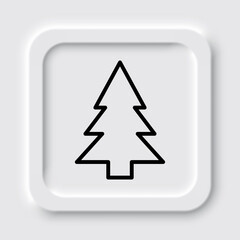 Christmas tree simple icon vector. Flat design. Neumorphism design.ai