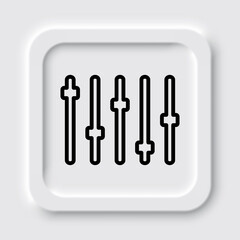 Equalizer slider simple icon. Flat design. Neumorphism design.ai