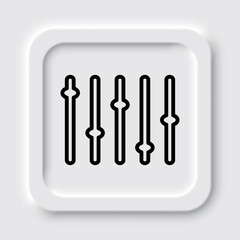 Equalizer, slider simple icon. Flat design. Neumorphism design.ai