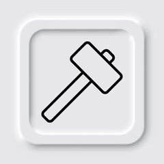 Hammer simple icon vector. Flat design. Neumorphism design.ai