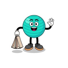 Cartoon of exercise ball shopping