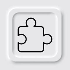 Puzzle vector simple icon. Flat design. Neumorphism design.ai