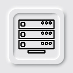 Server simple icon vector. Flat design. Neumorphism design.ai