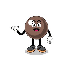 tapioca pearl cartoon with welcome pose