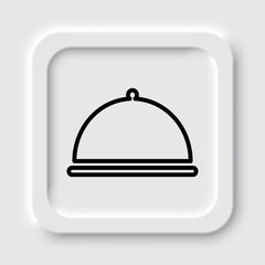 Tray simple icon vector. Flat design. Neumorphism design.ai